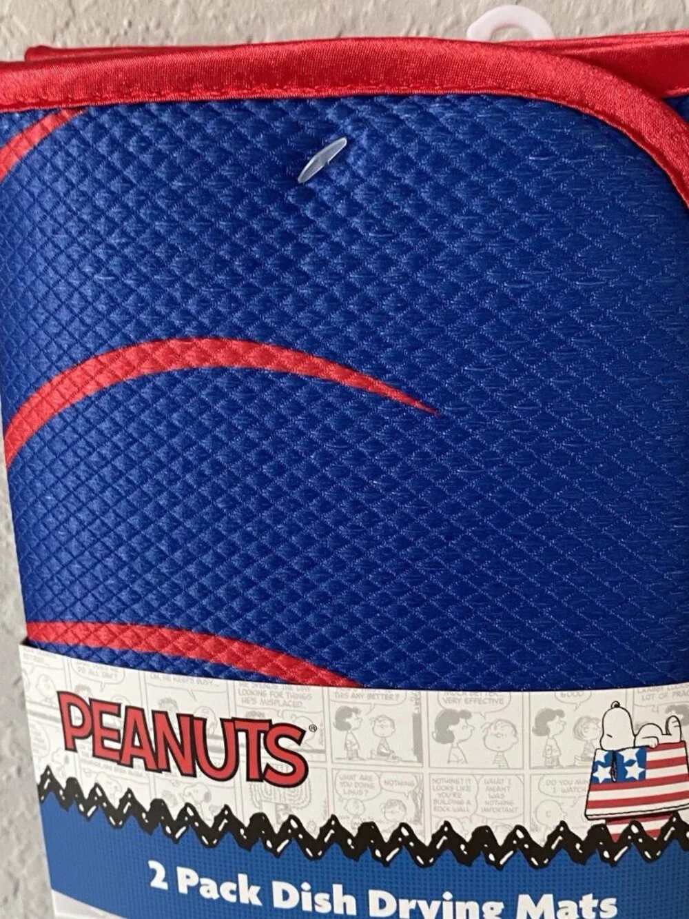 2 Pack Peanuts Snoopy 4th Of July Patriotic Flying‎ Ace Dish Drying Mats NEW